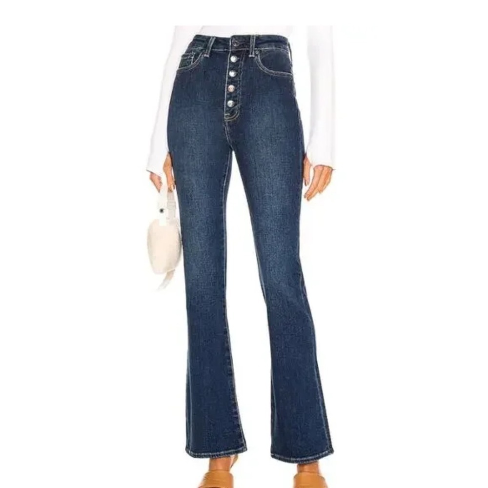 Pistola Dana High Rise Classic Fit Flare Jeans in Delano Blue Size 31